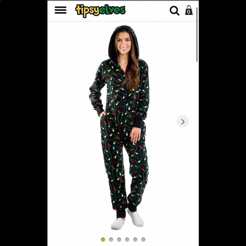 String of Christmas Lights Jumpsuit Onesie